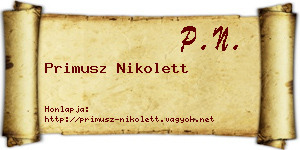 Primusz Nikolett névjegykártya